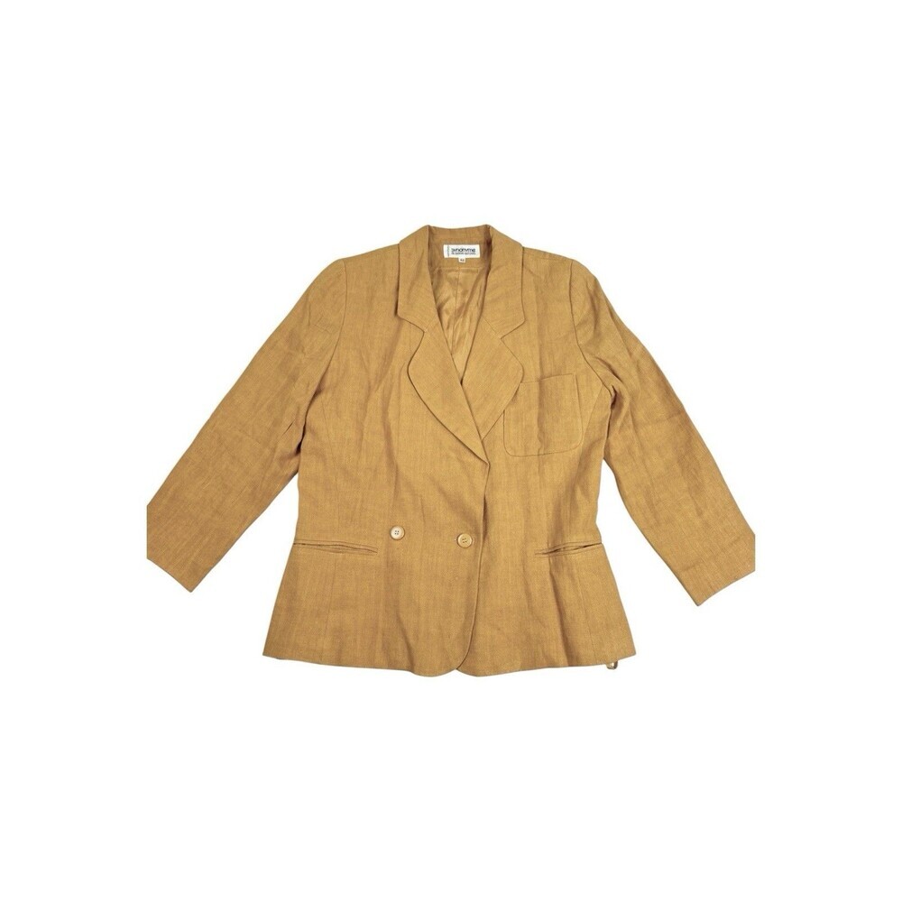 Synonyme de Georges Rech Paris Camel Wool Blazer Women’s 40 Double Breasted